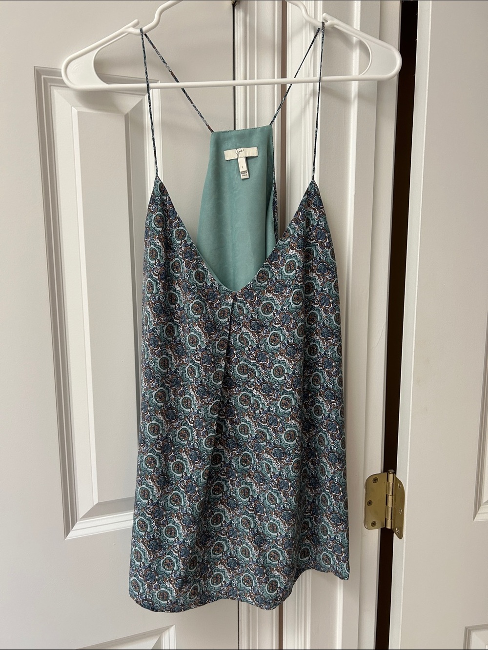 Joie Teal and Navy Paisley Mini Cami Dress